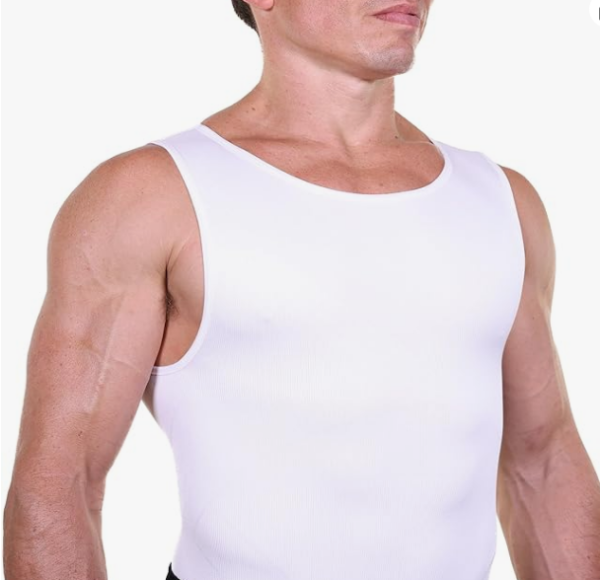 EliteSlim Men's Compression Shirt to Hide Gynecomastia Moobs Abs