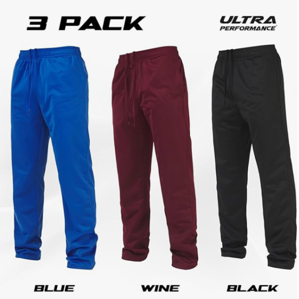 Ultra Performance 3 Pack Mens Athletic Open Bottom Sweatpants - Image 3